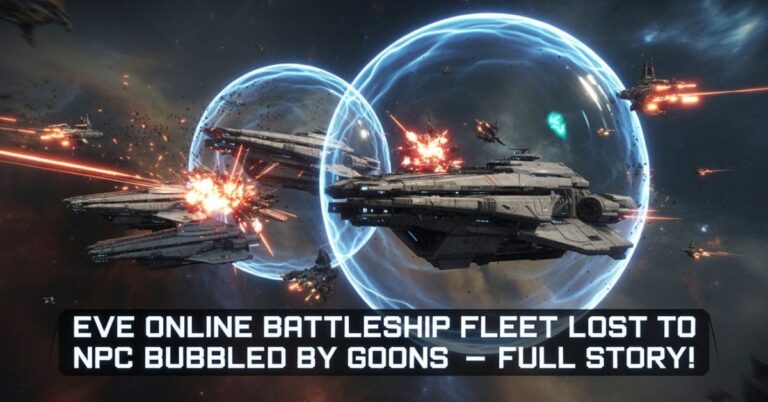 EVE Online Battleship Fleet Lost to NPC Bubbled by Goons-min